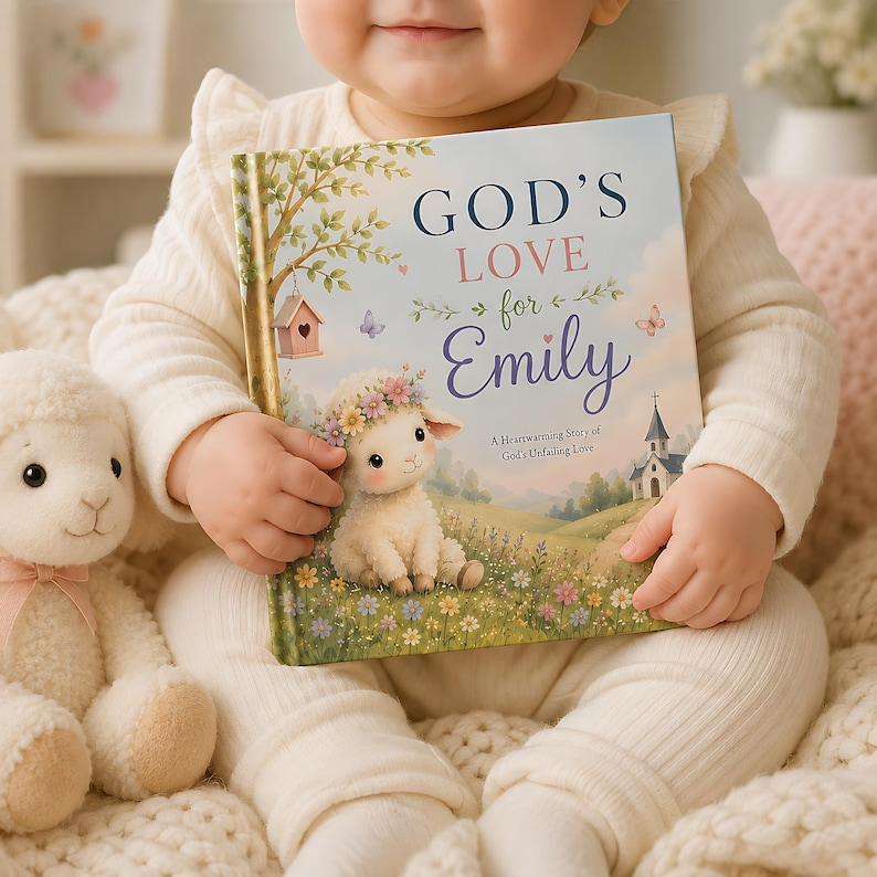 Personalized Christian Book for Kids, Custom Name God’s Love Storybook, Baptism Gift, Baby Dedication Keepsake, Faith Gift for Babies