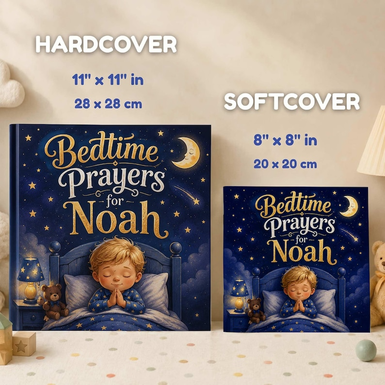 Personalized Prayer Book for Baby, Custom Name Christian Book, Baptism Gift Keepsake, First Communion Gift, Bedtime Religious Story