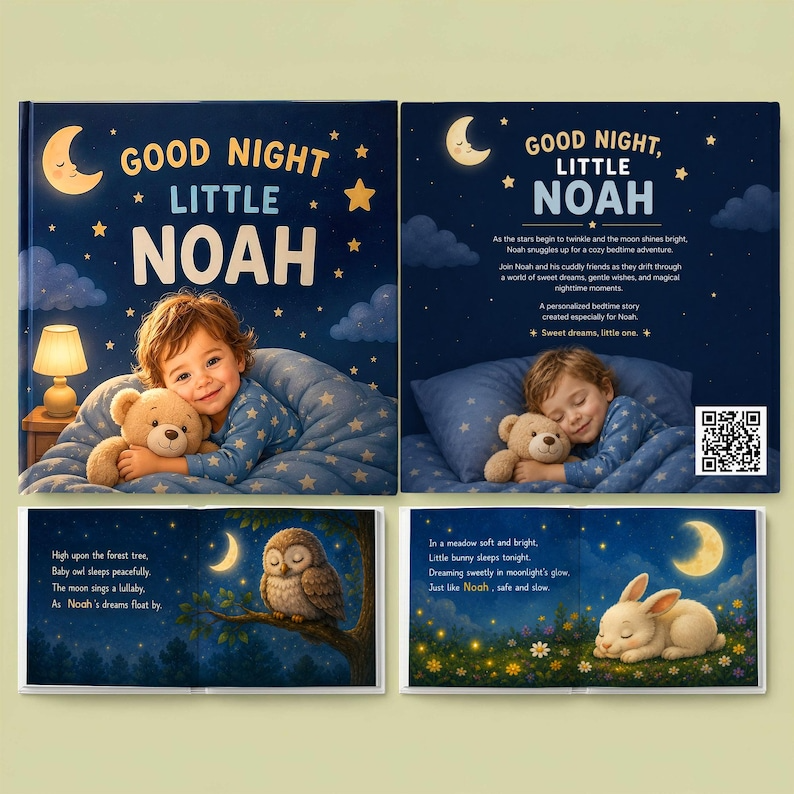 Personalized Bedtime Book, Custom Photo Book, Good Night Story, Custom Name Book, Toddler Gift, Baby Gift