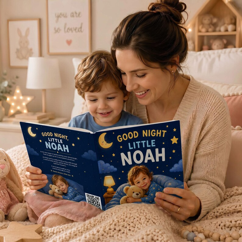 Personalized Bedtime Book, Custom Photo Book, Good Night Story, Custom Name Book, Toddler Gift, Baby Gift