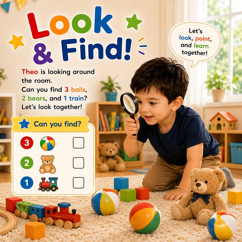 Personalized Count Point Learn Book, Custom Name &amp; Photo Early Learning Storybook, Interactive Toddler Activity Gift for Kids Ages 2-6 Play