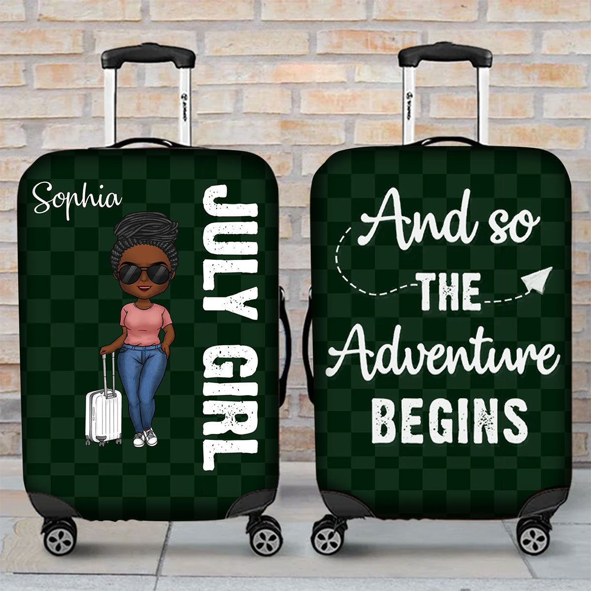 Personalized Luggage cover, Customized Gifts For July Girls Who loves traveling, Best Gift For Friend, July Girls