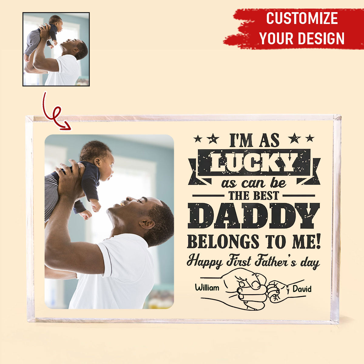 First Fathers Day Gift, Custom Shape Acrylic Plaque, Best Gifts For New Dads, First Fathers Day Gift Ideas