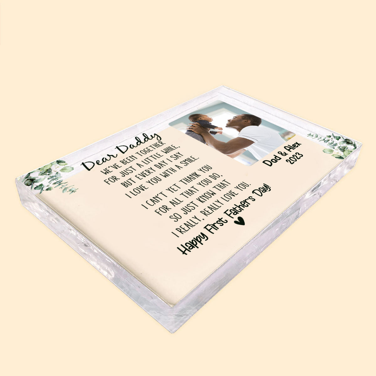 First Fathers Day Gift, Custom Shape Acrylic Plaque, Best Gifts For New Dads, First Fathers Day Gift Ideas