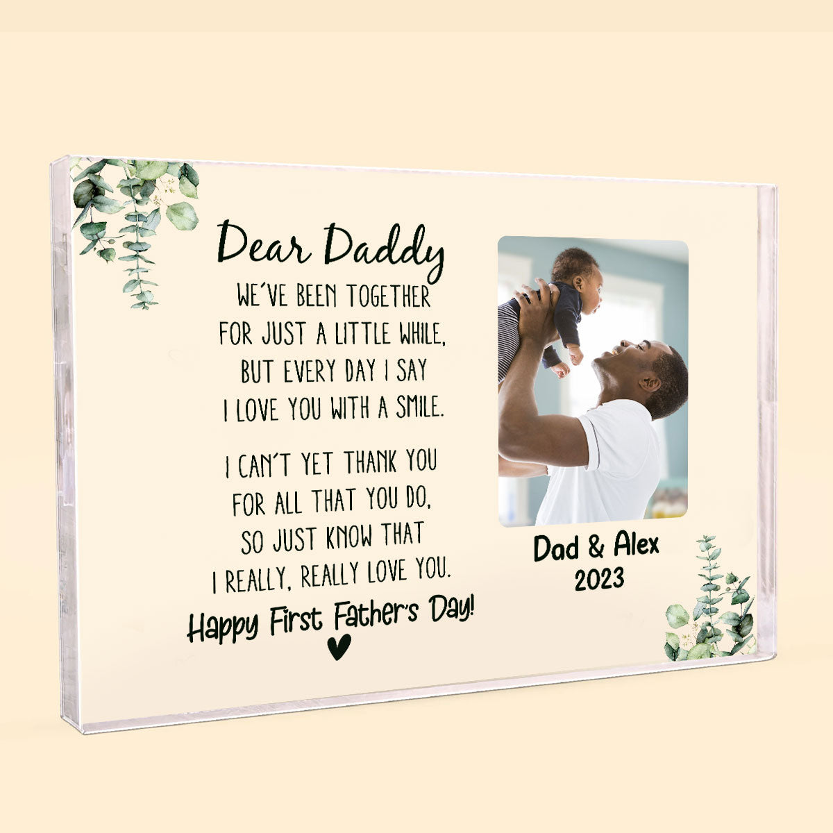 First Fathers Day Gift, Custom Shape Acrylic Plaque, Best Gifts For New Dads, First Fathers Day Gift Ideas