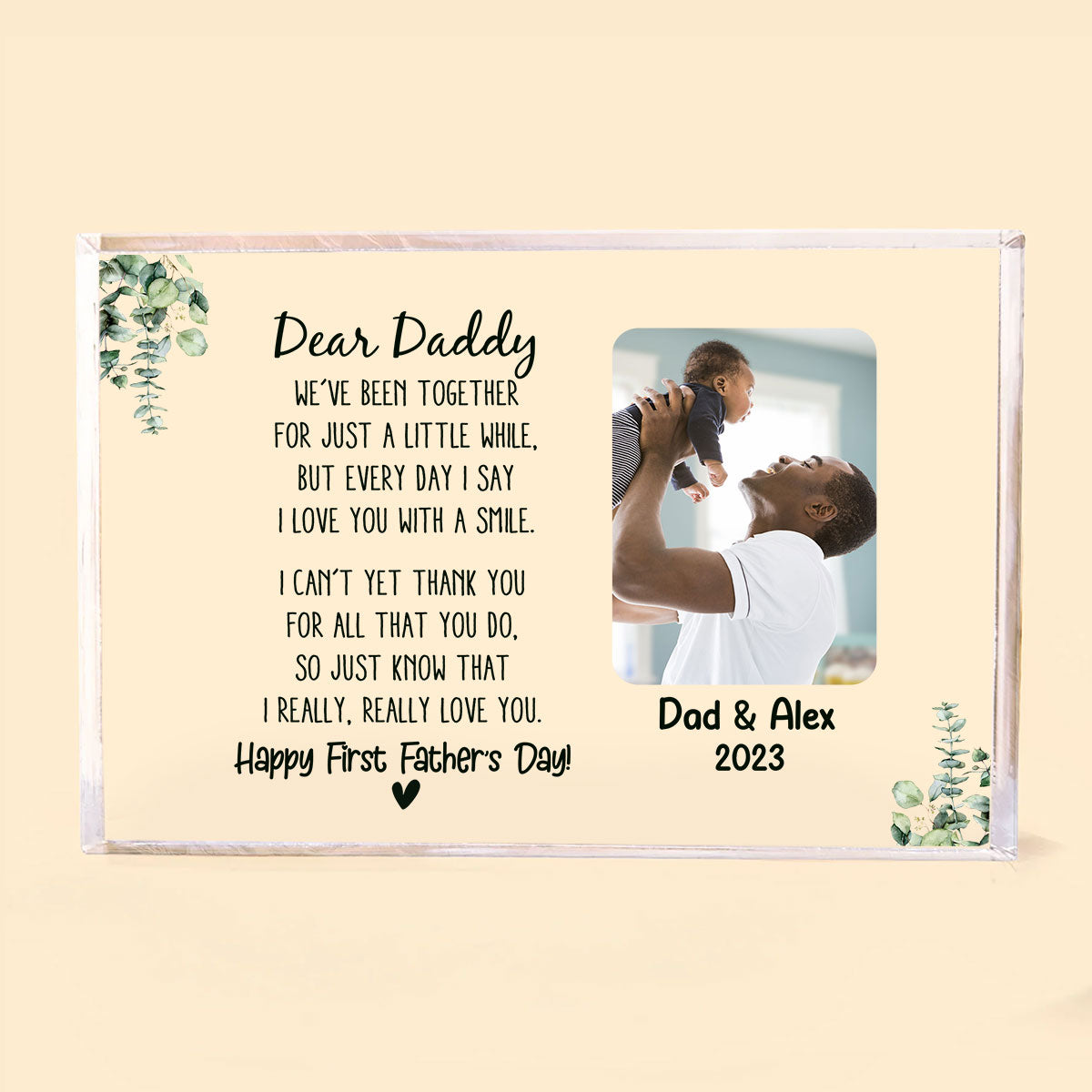 First Fathers Day Gift, Custom Shape Acrylic Plaque, Best Gifts For New Dads, First Fathers Day Gift Ideas