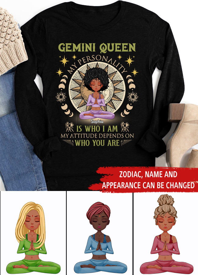 Personalized Birthday Shirts, Zodiac T Shirt, Zodiac Signs Shirt, Gemini Birthday T Shirt, Custom Birthday Gifts for Yoga Lovers