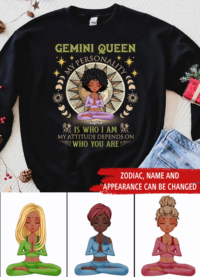 Personalized Birthday Shirts, Zodiac T Shirt, Zodiac Signs Shirt, Gemini Birthday T Shirt, Custom Birthday Gifts for Yoga Lovers