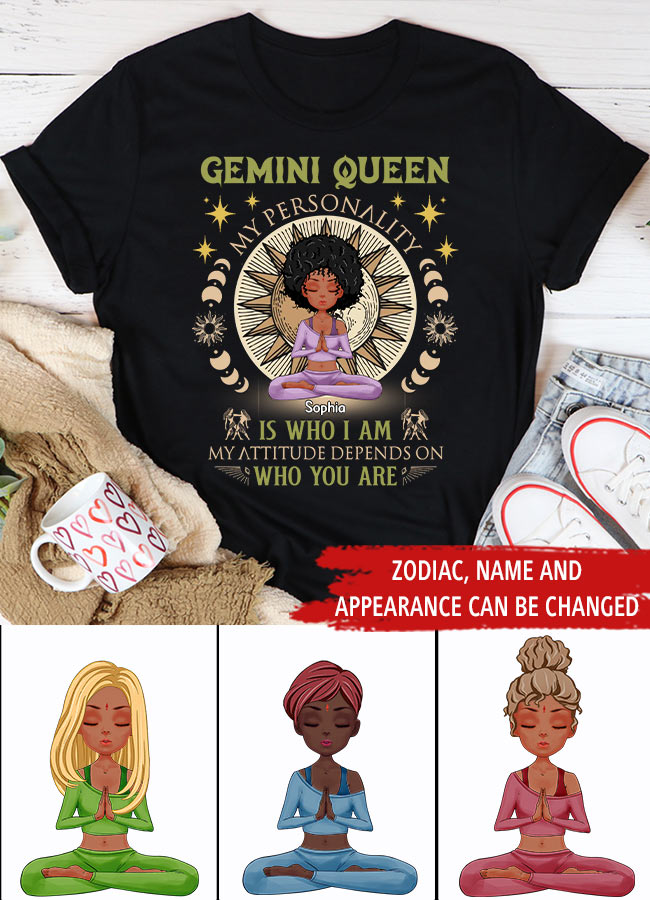 Personalized Birthday Shirts, Zodiac T Shirt, Zodiac Signs Shirt, Gemini Birthday T Shirt, Custom Birthday Gifts for Yoga Lovers