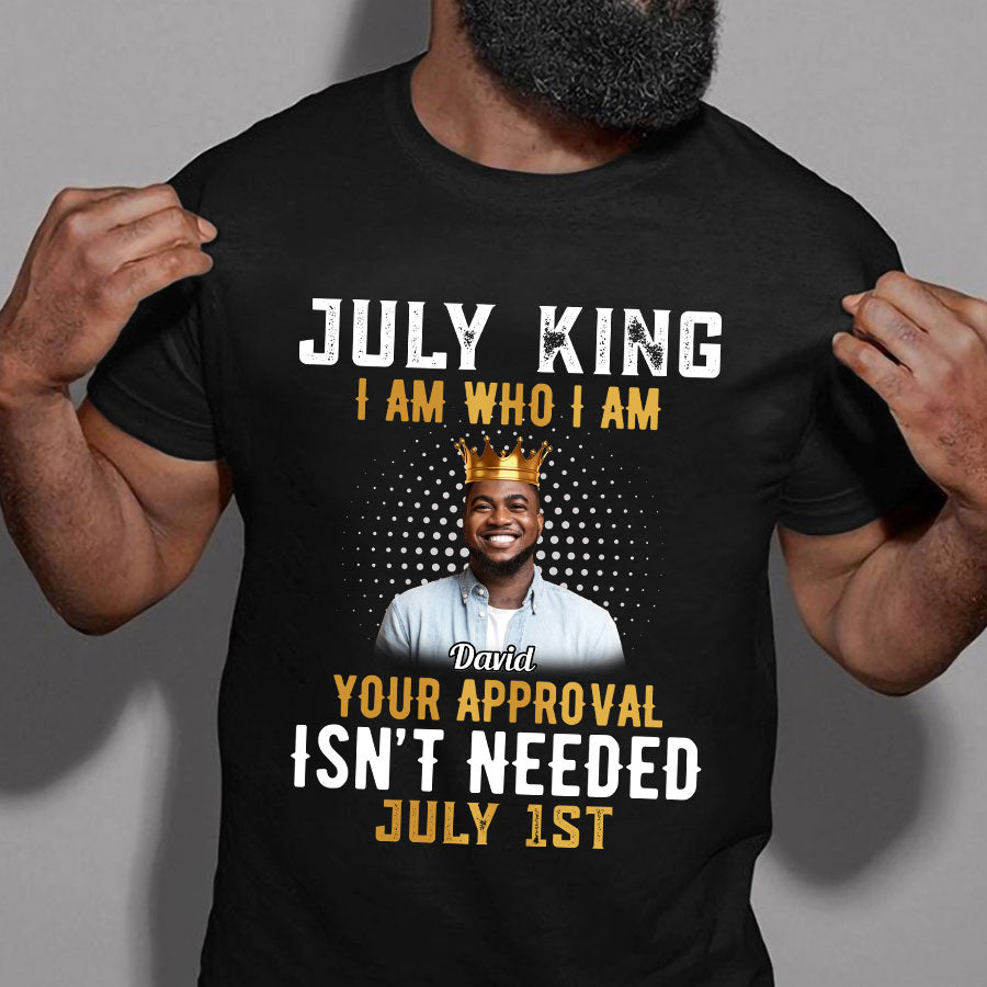 July Birthday Shirt, Custom Birthday Shirt, A Black King Was Born In July, July Birthday Shirts For Man