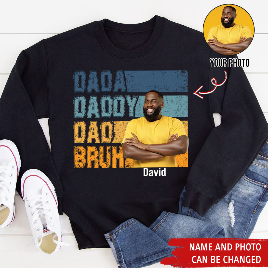 Personalized Fathers Day Shirts, Father‘s Day T Shirts, Custom Photo Father’s Day Gift Ideas From Son, Bonus Dad Shirt