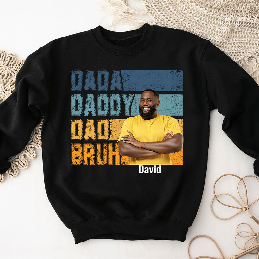 Personalized Fathers Day Shirts, Father‘s Day T Shirts, Custom Photo Father’s Day Gift Ideas From Son, Bonus Dad Shirt