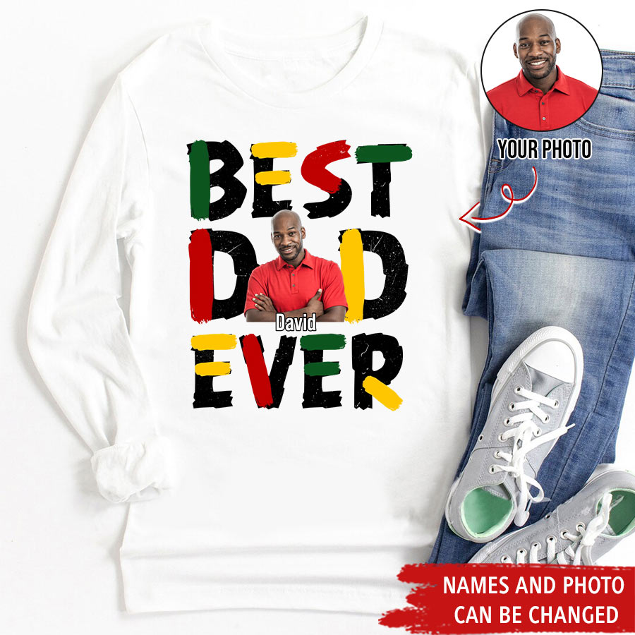Personalized Fathers Day Shirts, Father‘s Day T Shirts, Custom Photo Father’s Day Gift Ideas From Son, Bonus Dad Shirt
