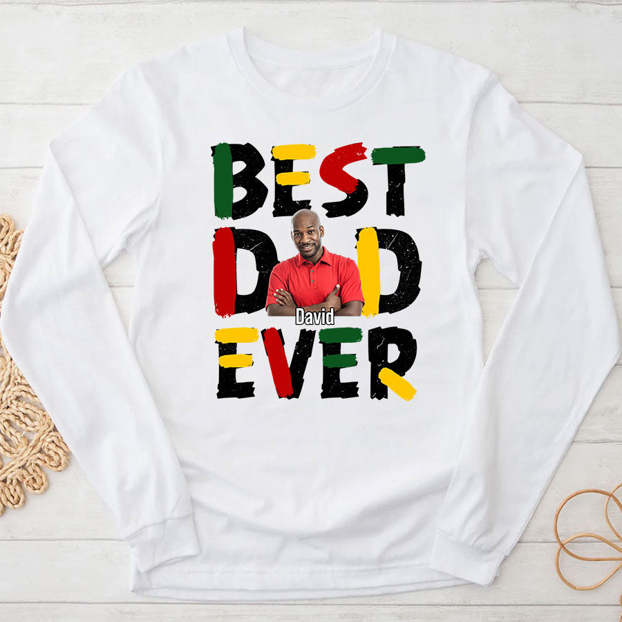 Personalized Fathers Day Shirts, Father‘s Day T Shirts, Custom Photo Father’s Day Gift Ideas From Son, Bonus Dad Shirt