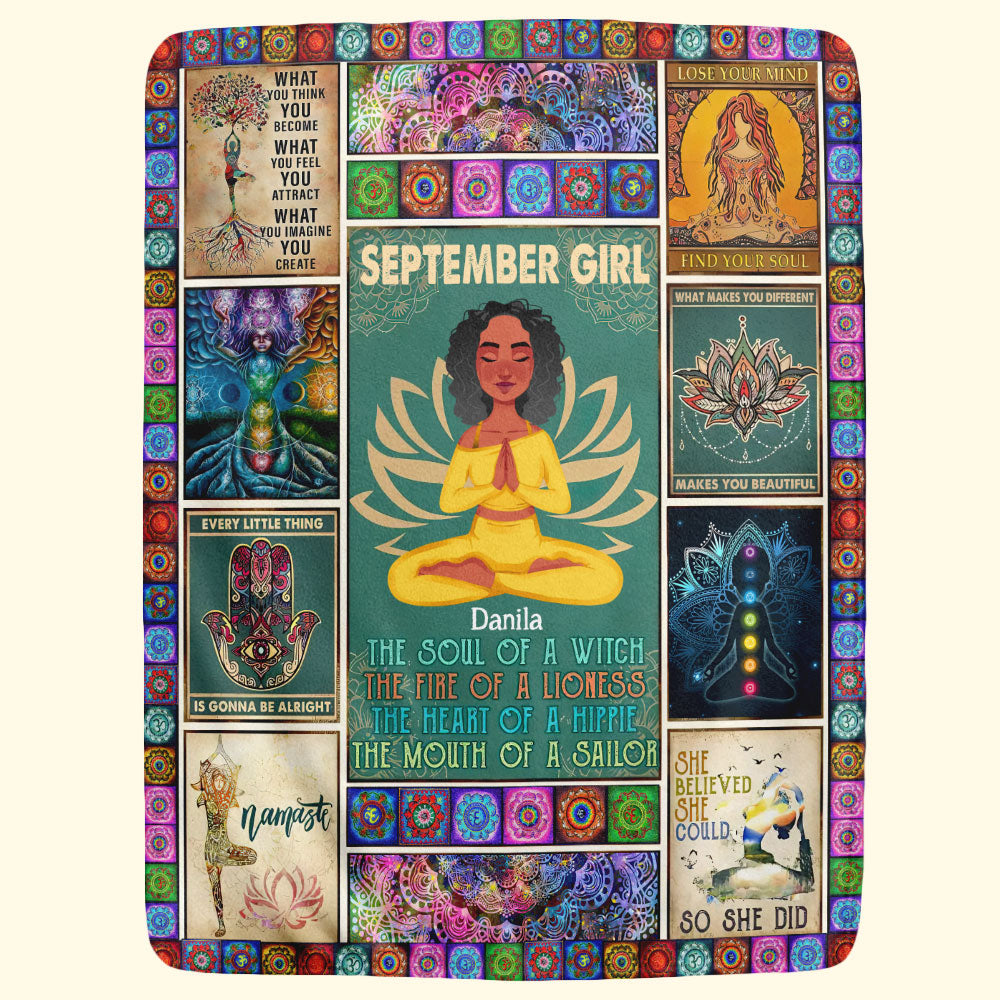 Personalized Custom Blanket - Gift For Yoga Lover - The Soul Of A Witch