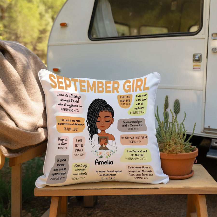 Personalized Pillow - Custom Birthday Gifts For September Girls, September Pillow, September Girl Birthday Gift