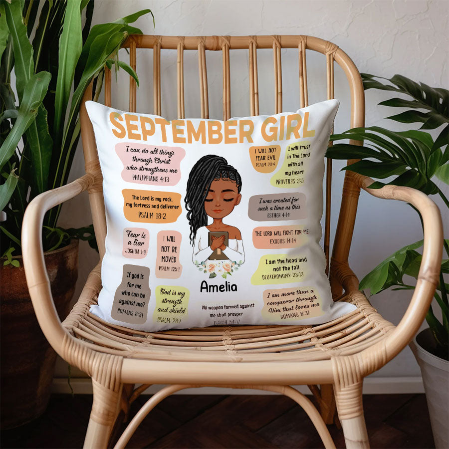 Personalized Pillow - Custom Birthday Gifts For September Girls, September Pillow, September Girl Birthday Gift