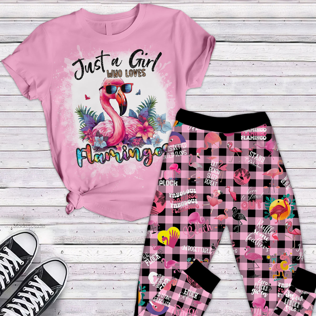 Premium Pajamas Set - Gift For Flamingo Lovers