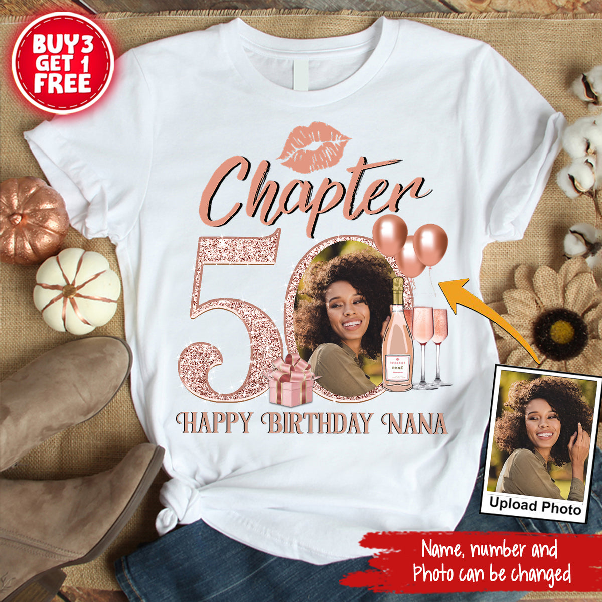 50th Birthday Shirts, Custom Photo Birthday Shirts, Turning 50 Shirt, Gifts For Women Turning 50, 50 And Fabulous Shirt, 50th Birthday Shirts For Her-YPT-ALK