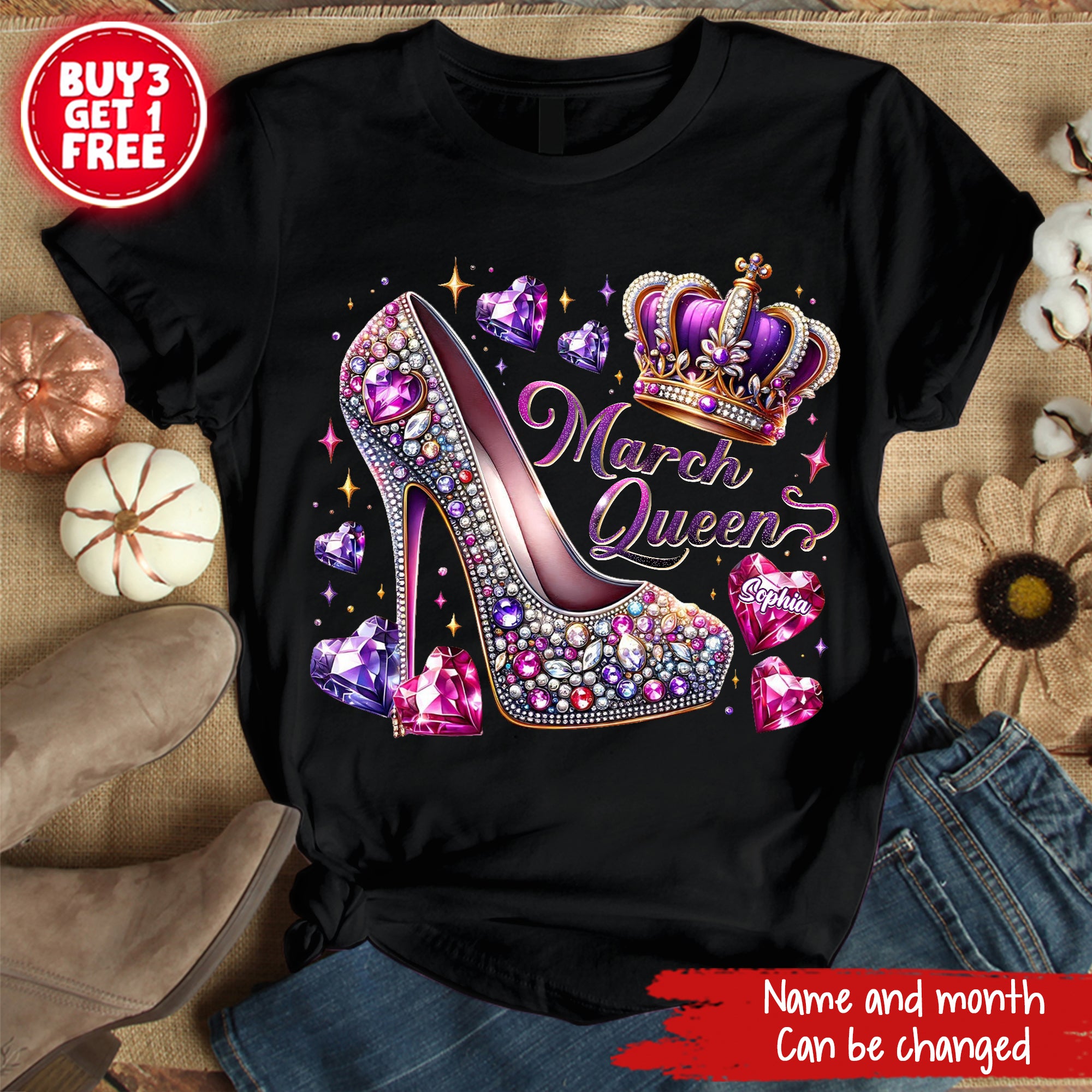March Birthday Shirt, Custom Birthday Shirt, Queens Born In March, March Birthday Shirts For Woman, March Birthday Gifts, March Is My Birthday Month, Yep The Whole Month-YPT-ALK
