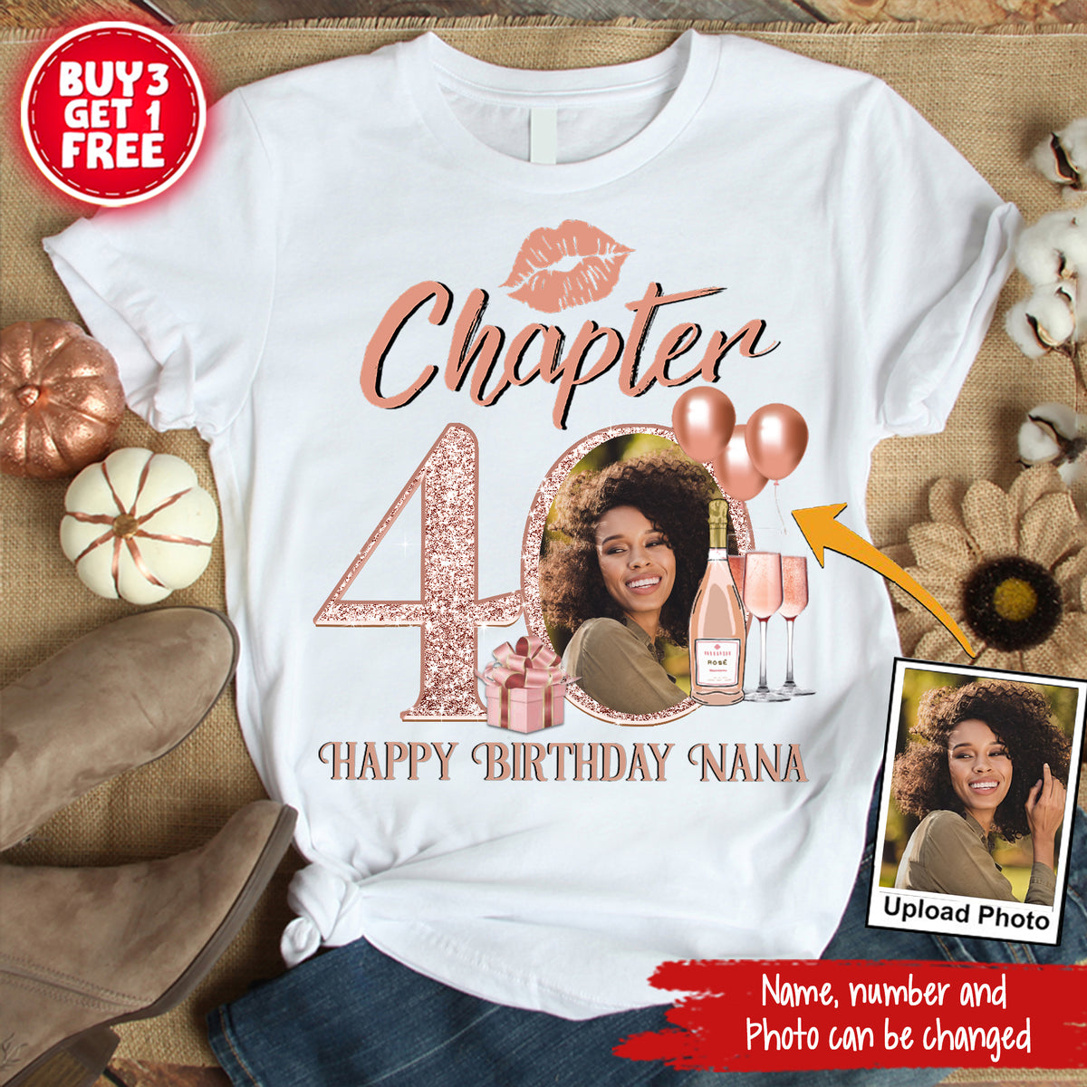 40th Birthday Shirts, Custom Photo Birthday Shirts, Turning 40 Shirt, Gifts For Women Turning 40, 40 And Fabulous Shirt, 40th Birthday Shirts For Her-YPT-ALK