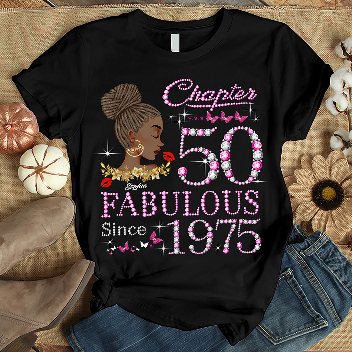 50th Birthday Shirts For Her, Personalised 50th Birthday Gifts, 1975 T Shirt, 50 And Fabulous Shirt, 50th Birthday Shirt Ideas, Gift Ideas 50th Birthday Woman -YPT-HMT