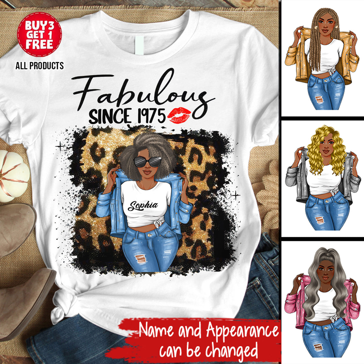 50th Birthday Shirts, Custom Birthday Shirts, Turning 50 Shirt, Gifts For Women Turning 50, 50 And Fabulous Shirt, 1975 Shirt, 50th Birthday Shirts For Her-YPT-HMT