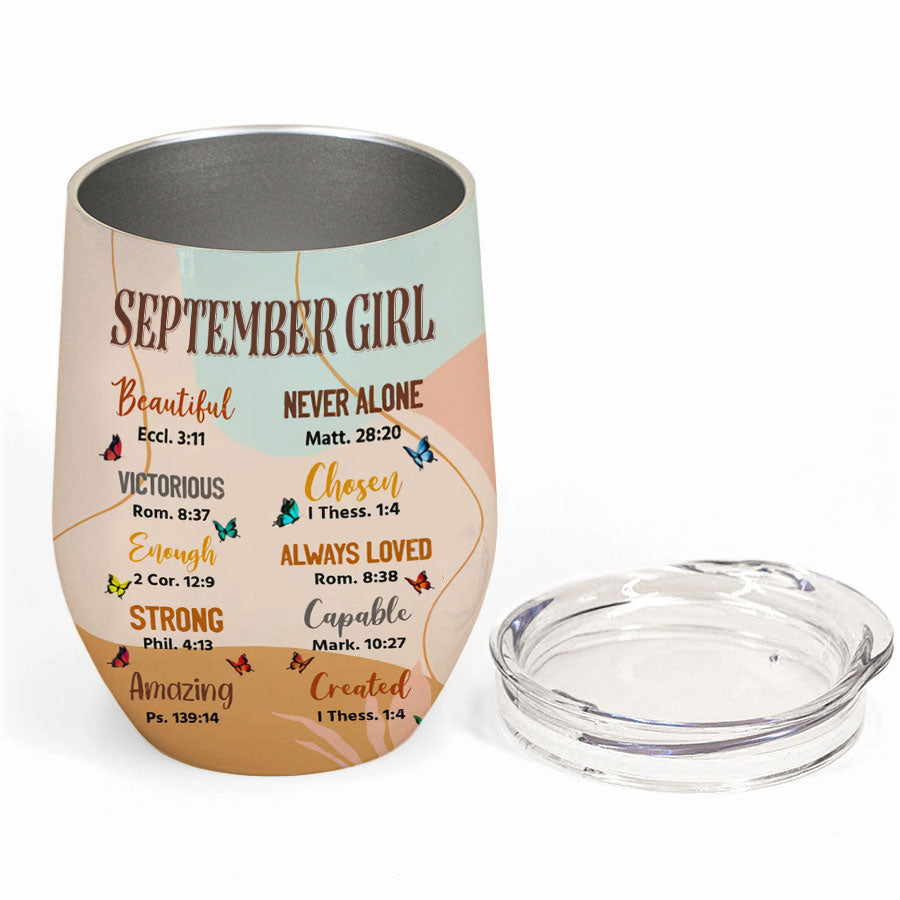 Personalized Wine Tumbler - Birthday Gift For September Queen, September Birthday Gifts, September Birthday Gift Idea For Her