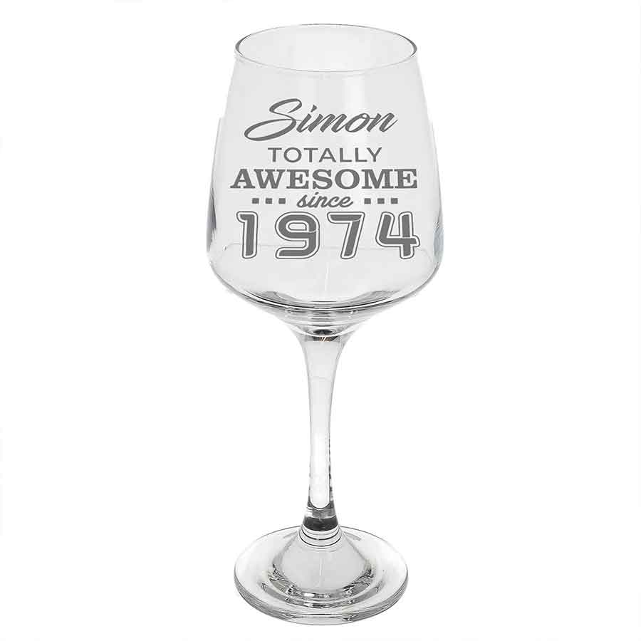 Vintage 1974 Engraved Wine Glass - 50th Birthday Aged to Perfection - Gifts for 50 Year Old – 50th Birthday Red White Rose Wine Glass-YPT-ALK