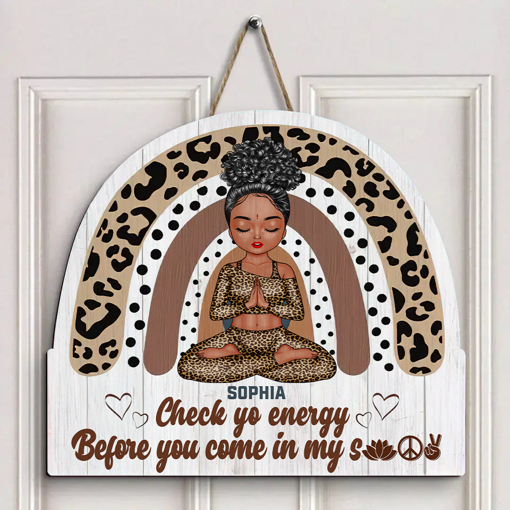 Personalized Custom Door Sign - Gift For Yoga Lover, Yoga Gifts For Woman