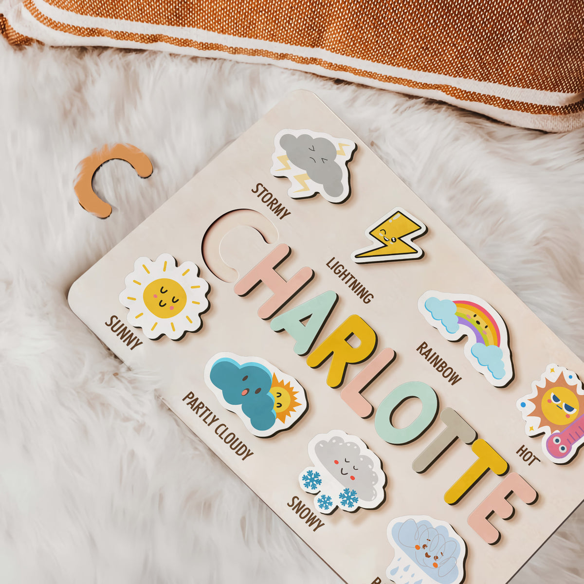 Personalized BusyBoard for toddler, Custom Sensory Board for kids, Weather Activity toys for kids, Montessori Board, Wooden Puzzle Board