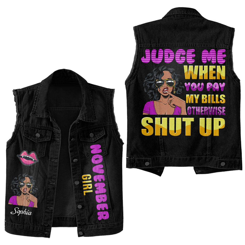 Premium Log Denim Vest - Personalised 50th Birthday Gifts, Gift Ideas 50th Birthday Woman