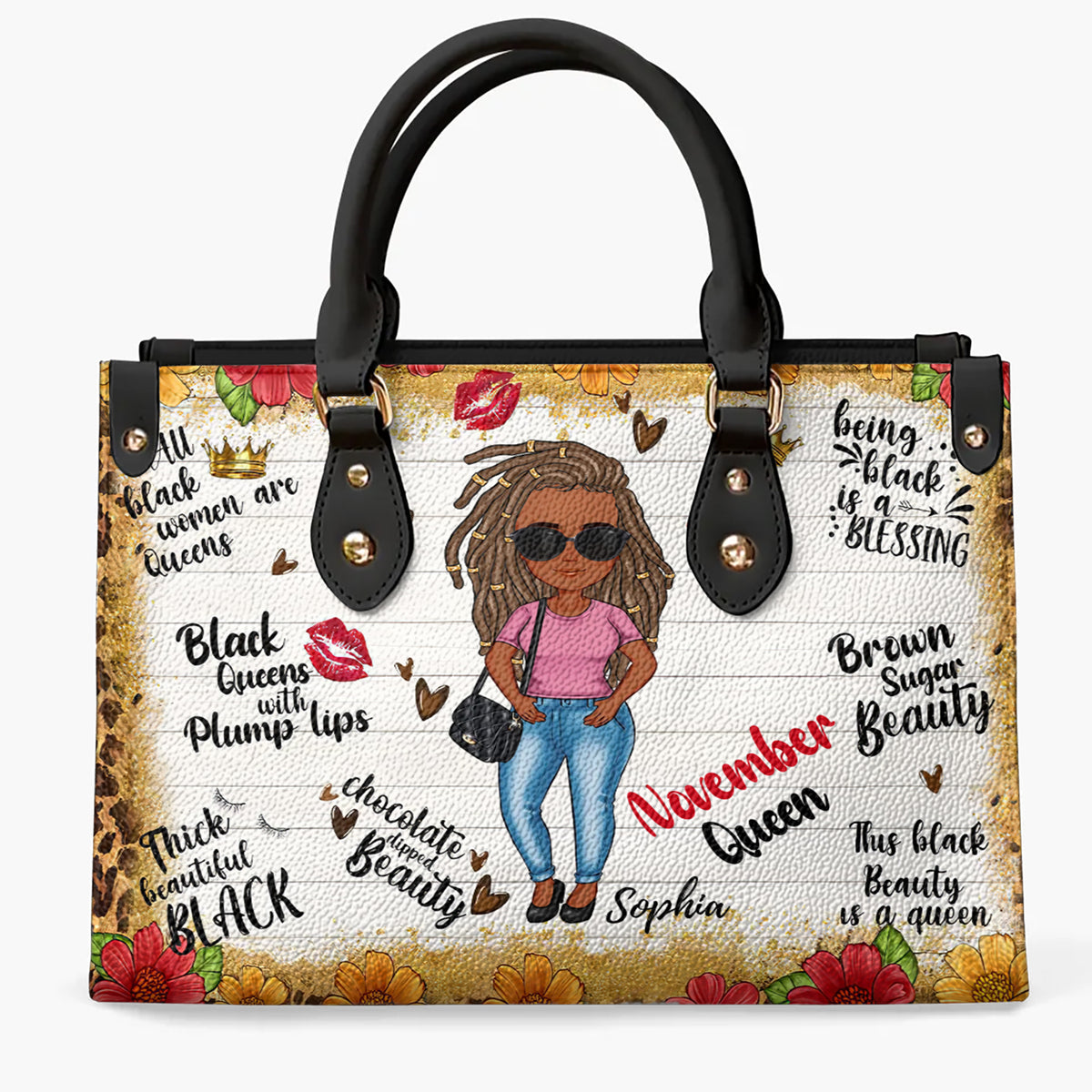 Personalized Leather Bag - Birthday, Handbag Personalized, Custom Birthday Gift, Queens Are Born In November