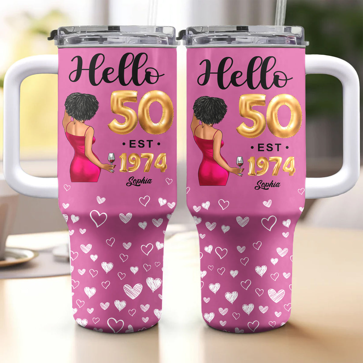 Personalized Tumbler With Straw, Gift Ideas 50th Birthday Woman-ALK