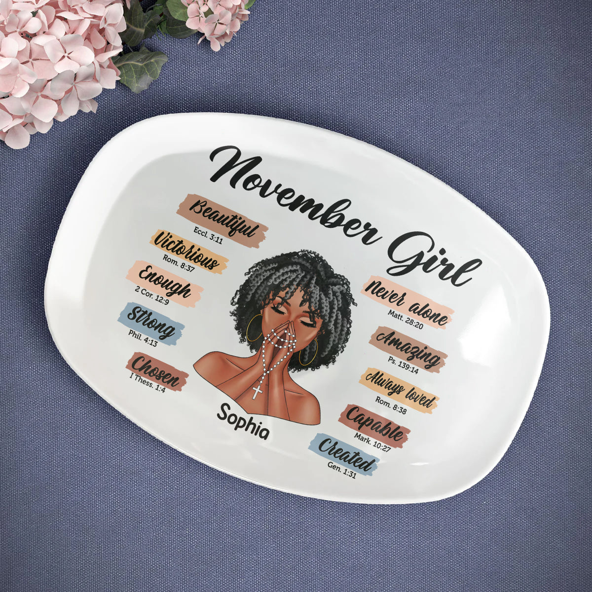 Personalized  Serving Platter, Custom Birthday Gifts For November Girls, November Gifts