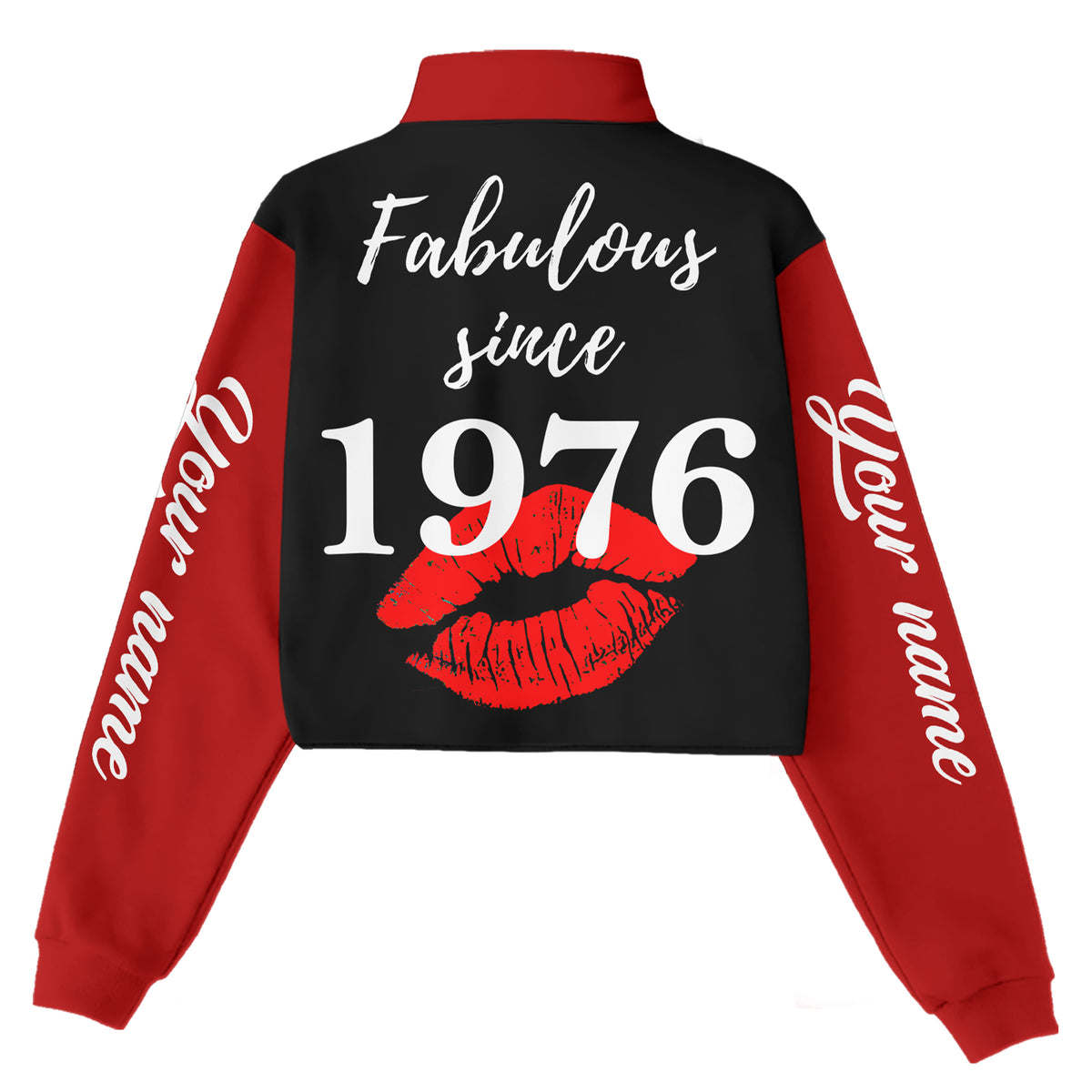 Women‘s Lapel Collar Cropped Sweatshirt - Chapter 50, Fabulous Since 1976 - ALK