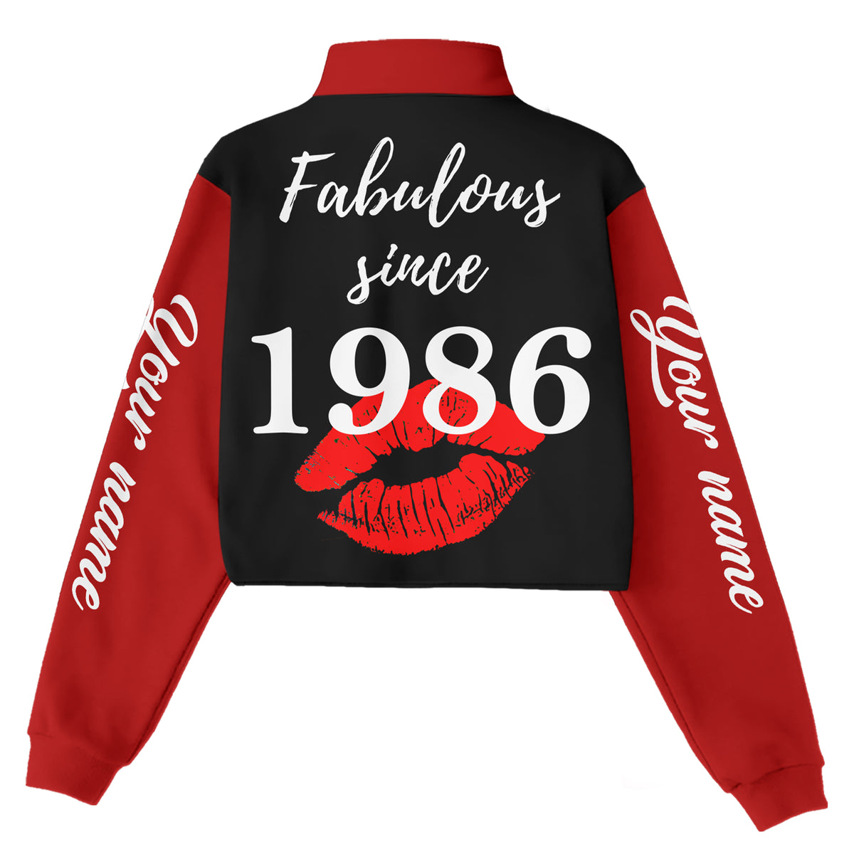 Women‘s Lapel Collar Cropped Sweatshirt - Chapter 40, Fabulous Since 1986 - ALK
