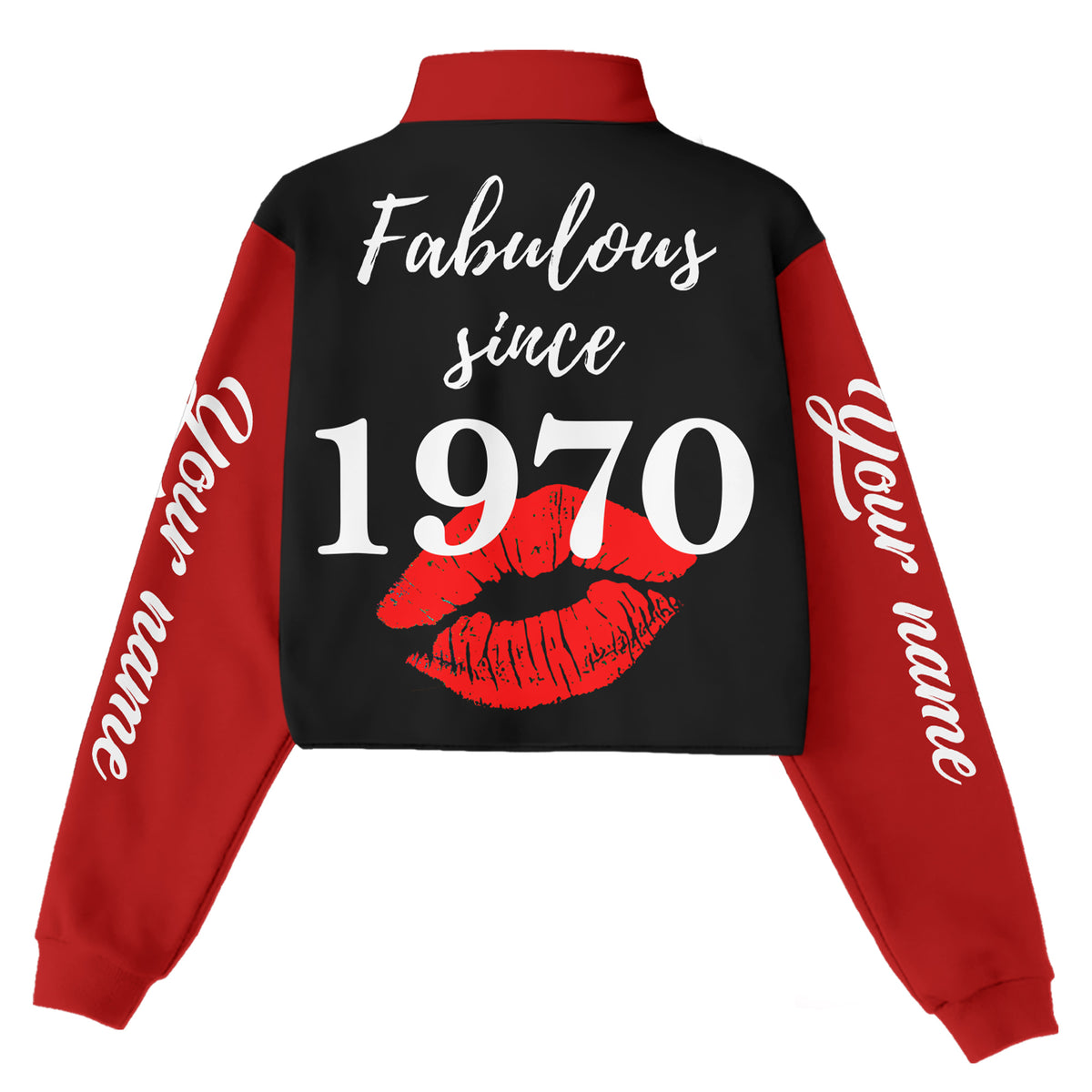 Women‘s Lapel Collar Cropped Sweatshirt - Chapter 55, Fabulous Since 1970 - ALK