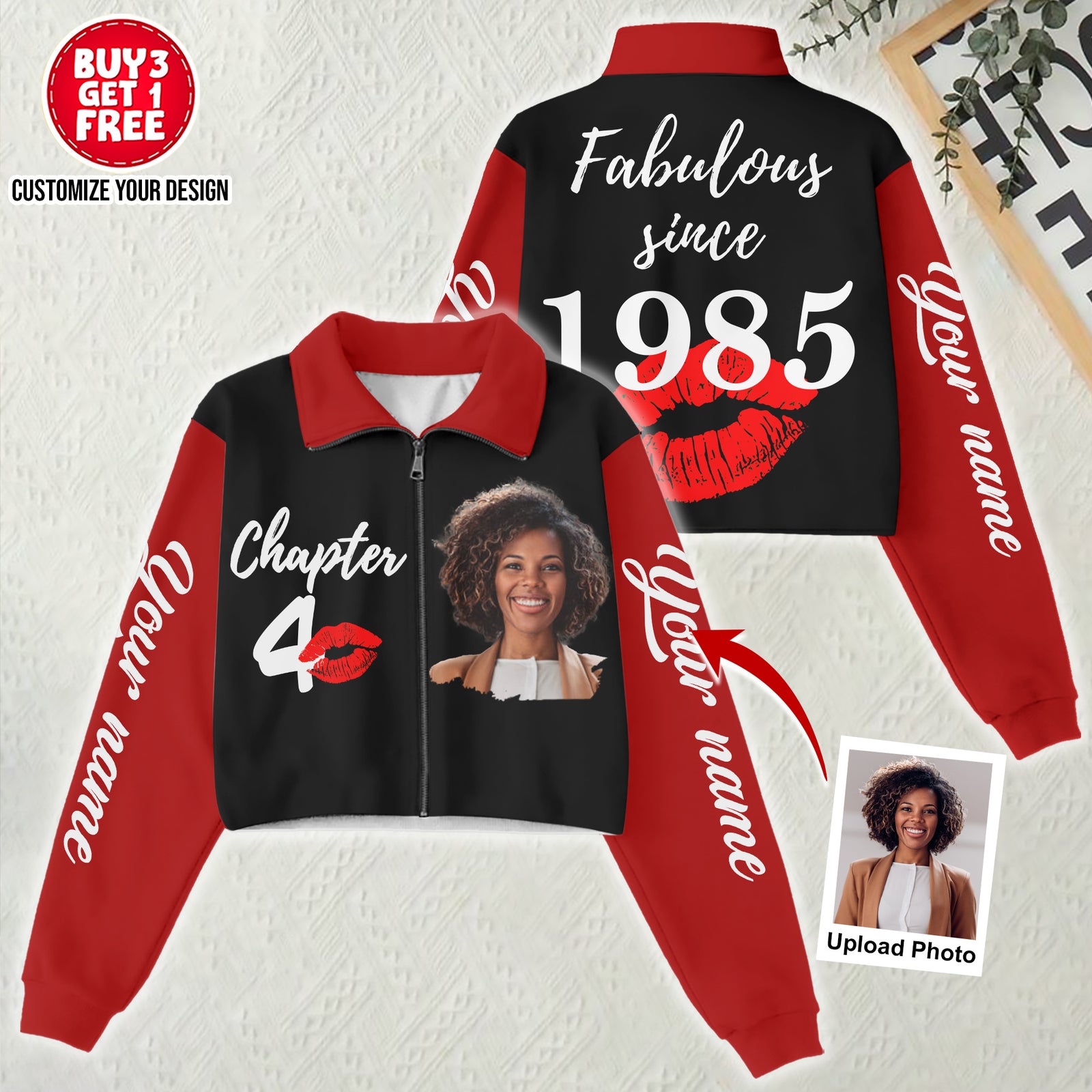 Women‘s Lapel Collar Cropped Sweatshirt - Chapter 40, Fabulous Since 1985 - ALK