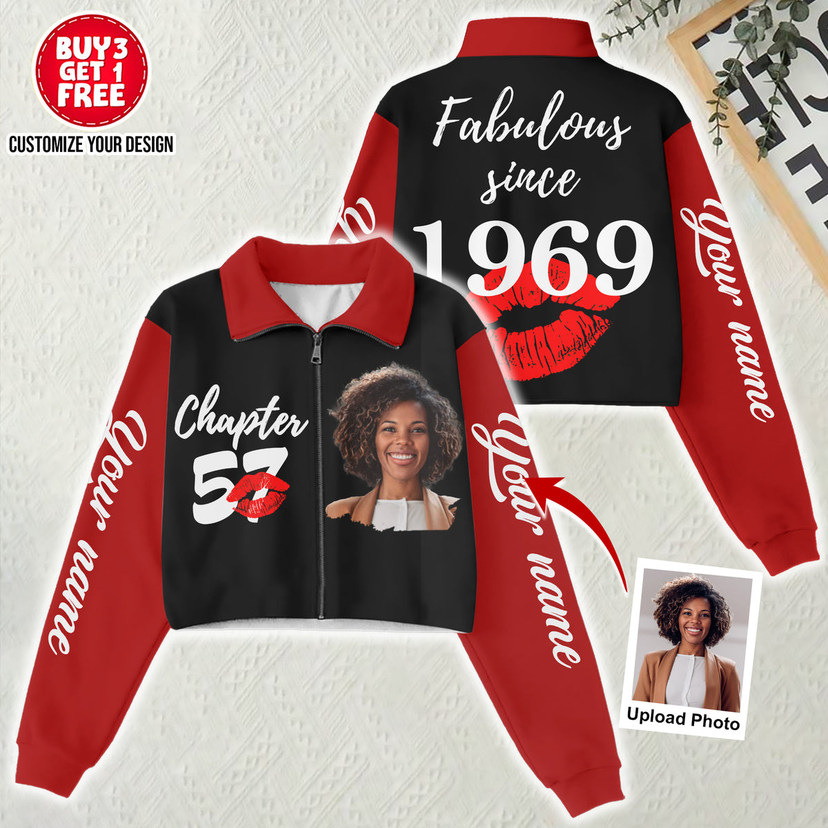 Women‘s Lapel Collar Cropped Sweatshirt - Chapter 57, Fabulous Since 1969 - ALK