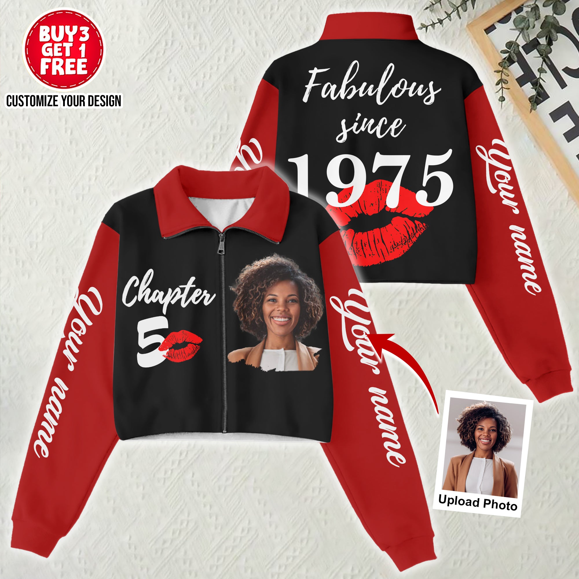 Women‘s Lapel Collar Cropped Sweatshirt - Chapter 50, Fabulous Since 1975 - ALK