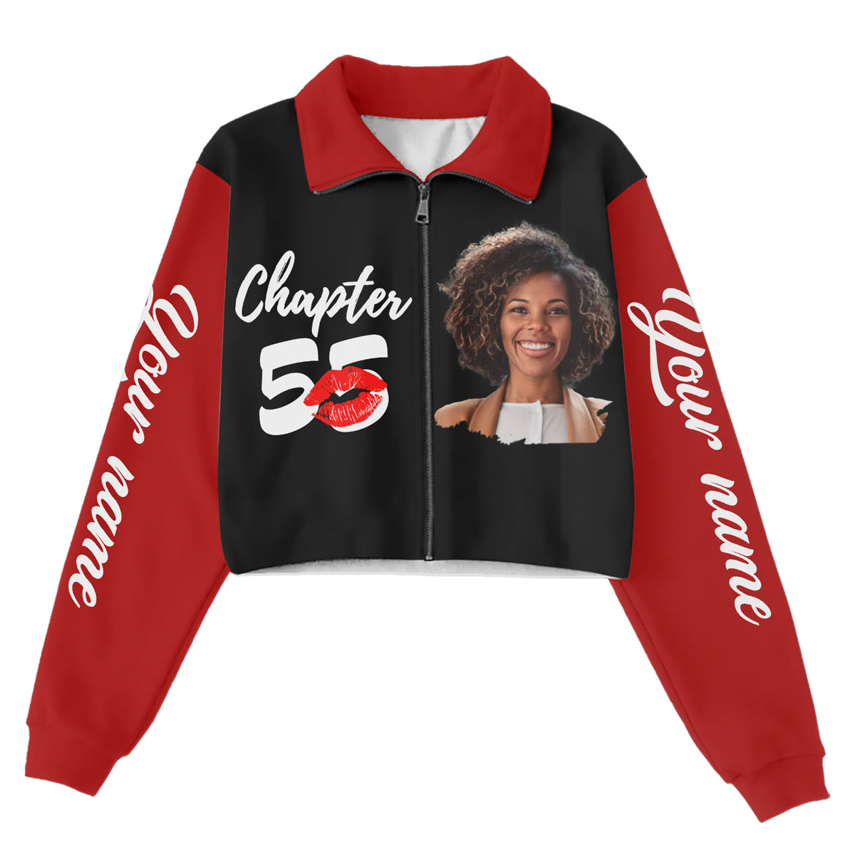 Women‘s Lapel Collar Cropped Sweatshirt - Chapter 55, Fabulous Since 1971 - ALK