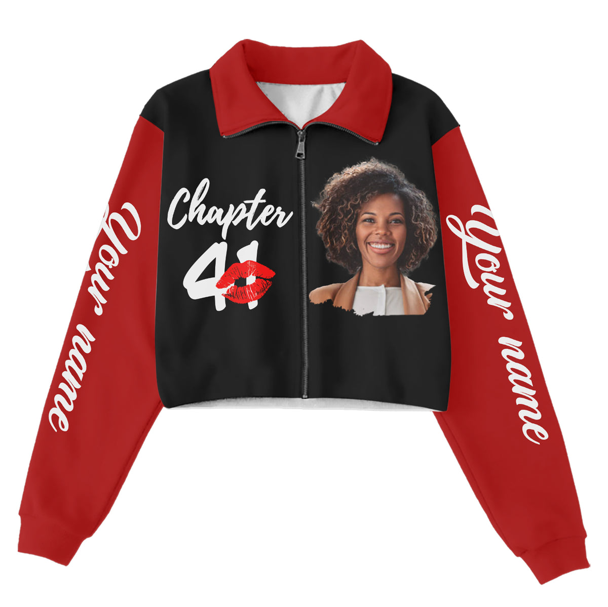 Women‘s Lapel Collar Cropped Sweatshirt - Chapter 41, Fabulous Since 1984 - ALK