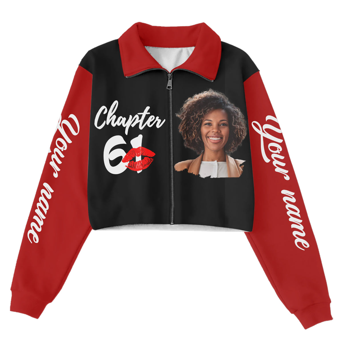 Women‘s Lapel Collar Cropped Sweatshirt - Chapter 61, Fabulous Since 1965 - ALK
