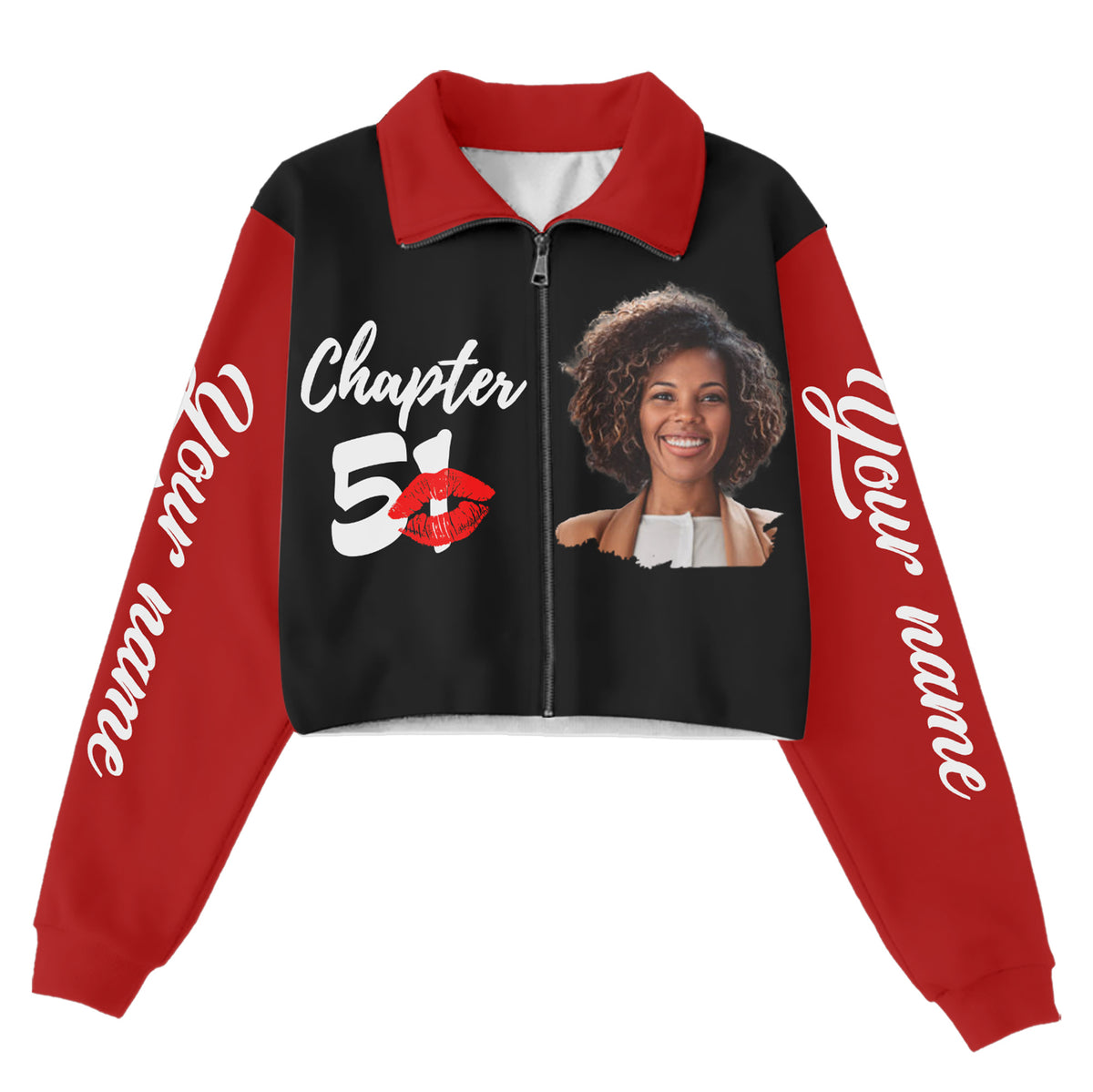 Women‘s Lapel Collar Cropped Sweatshirt - Chapter 51, Fabulous Since 1974 - ALK