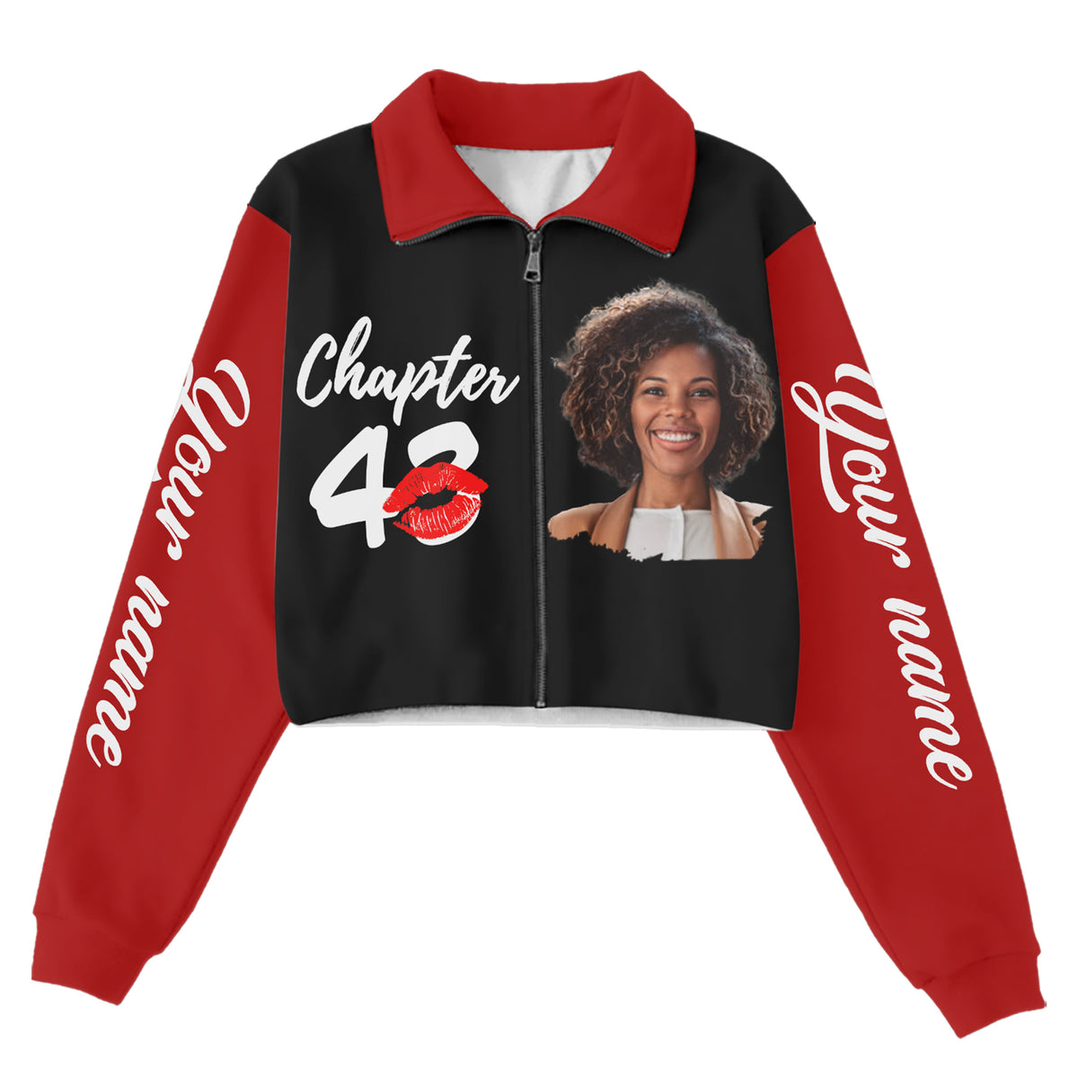 Women‘s Lapel Collar Cropped Sweatshirt - Chapter 43, Fabulous Since 1982 - ALK