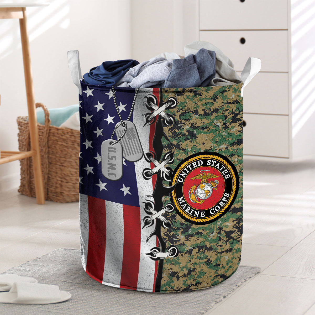 USMC Flag Laundry Basket