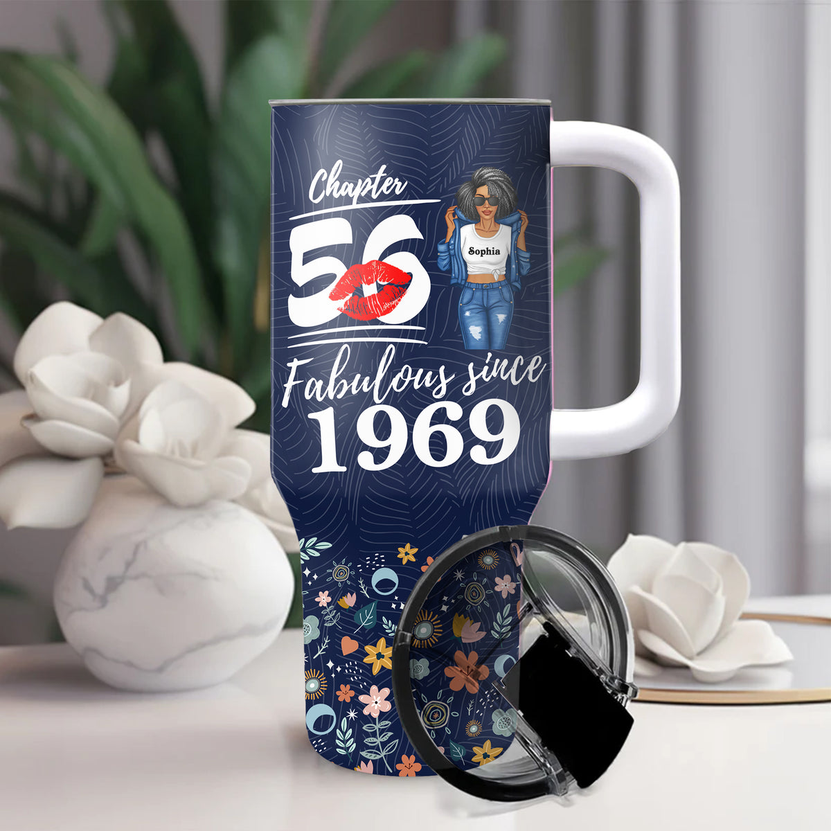 Personalized Tumbler With Straw, Gift Ideas 56th Birthday Woman-ALK