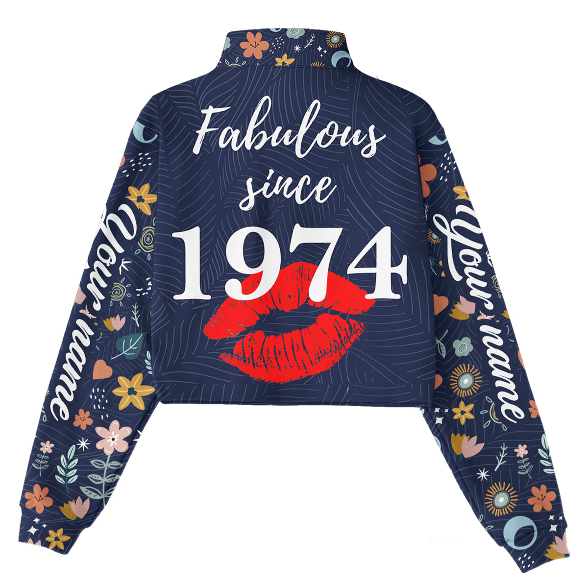 Women‘s Lapel Collar Cropped Sweatshirt, Gift Ideas 50th Birthday Woman - ALK