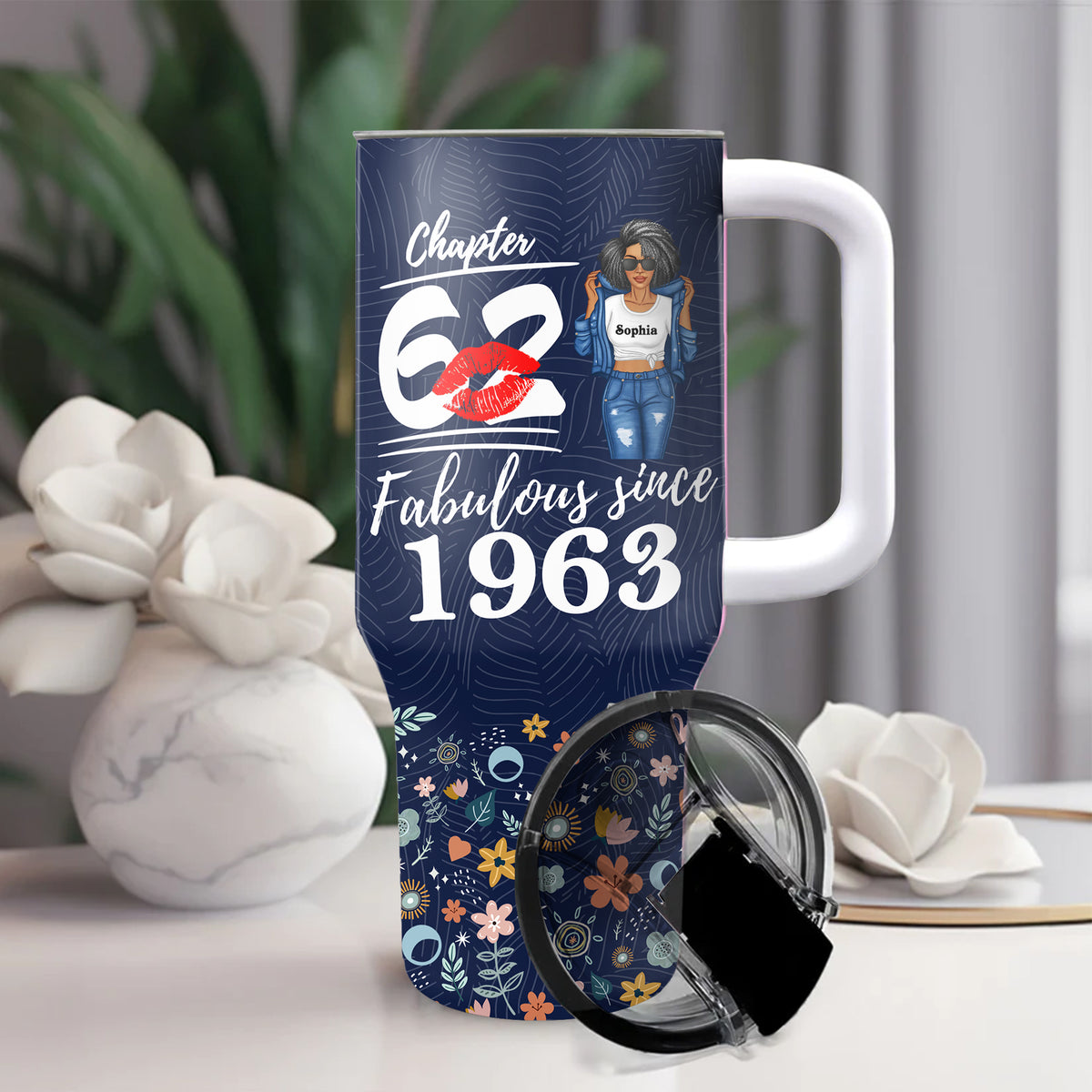 Personalized Tumbler With Straw, Gift Ideas 62nd Birthday Woman-ALK